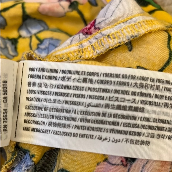 Hollister Yellow with Pink Floral Midi Sundress with Keyhole Cut - Picture 13 of 13